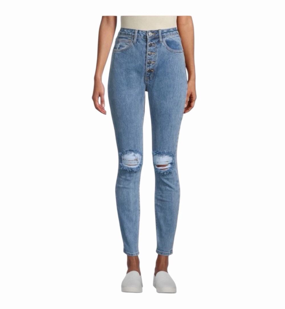 WeWoreWhat Danielle High Rise Straight Jeans Size 25 Spring St Hole Wash NWT